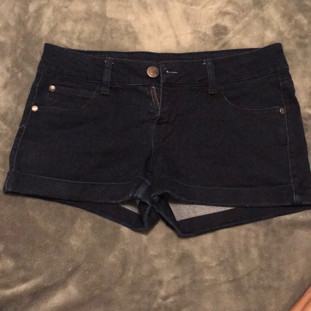 dark jean shorts